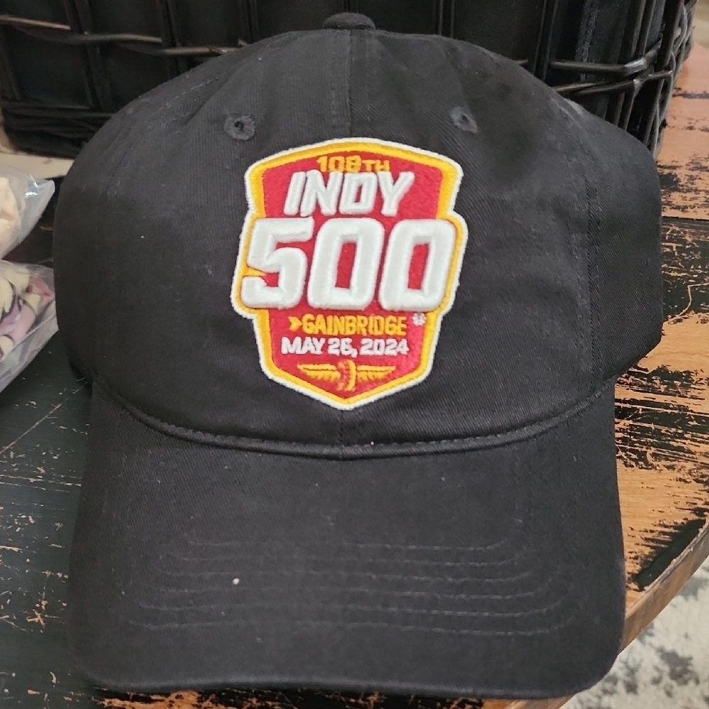 Baseball Cap 2024 Indy 500 Hat Indy Gainbridge Black Hat NEW 108th Racing
